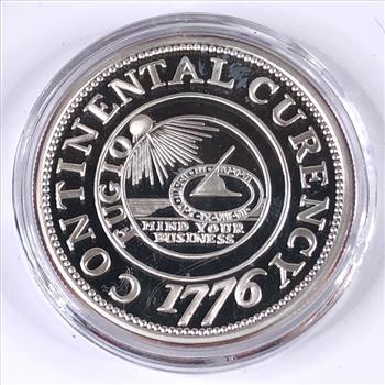 Two Troy Ounces .999 Fine Silver Round*1776 Continental Currency Design