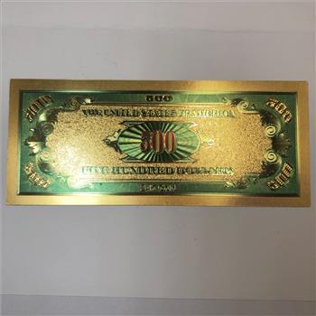 United States Gold Layered $500 Silver Certificate *24kt Gold Layered