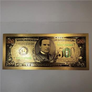 United States Gold Layered $500 Silver Certificate *24kt Gold Layered