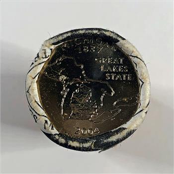 UNOPENED 2004-P US Mint Roll of Michigan State Commemorative Quarters*Uncirculated