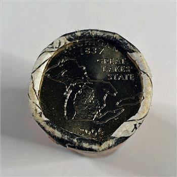 UNOPENED 2004-P US Mint Roll of Michigan State Commemorative Quarters*Uncirculated