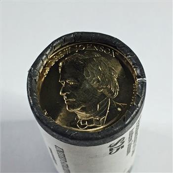 UNOPENED 2011-P $25 US Mint Roll of Andrew Johnson Commemorative Presidential Dollars