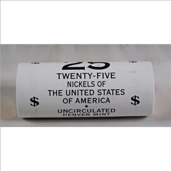 Unopened Mint Roll of 25 Ocean View 2005-D Jefferson Nickels*Uncirculated Denver Mint