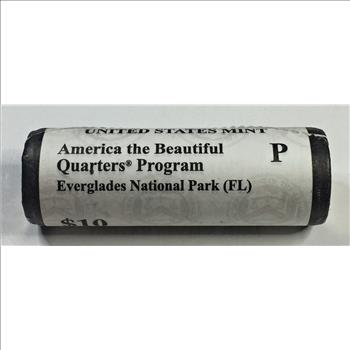 UNOPENED US Mint $10 Roll of 2014-P America the Beautiful Everglades National Park Commemorative Quarters
