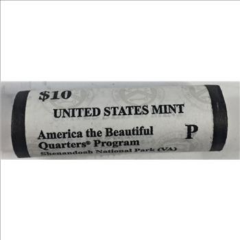 UNOPENED US Mint 2014-P $10 Roll of America the Beautiful Commemorative Quarters*Shenandoah National Park, VA
