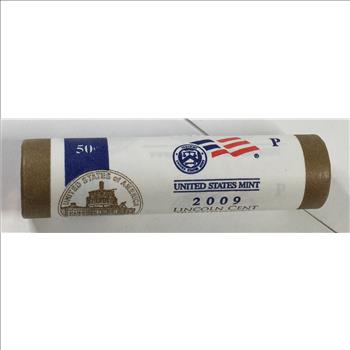 UNOPENED US Mint 50c Roll of 2009-P Lincoln Head Bicentennial Commemorative Presidency Cents*Brilliant Uncirculated