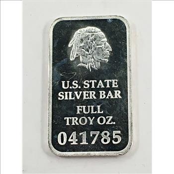 US State of Idaho Silver Bar*Full Troy Oz.*.999 Fine Certified Silver*Numbered