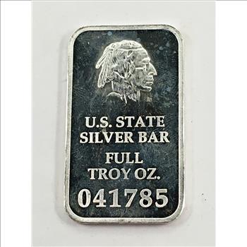 US State of Oregon Silver Bar*Full Troy Oz.*.999 Fine Certified Silver*Numbered