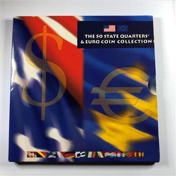 US State Quarters and Euro Coin Collection*5 Commemorative state Quarters and 12 Euros*Uncirculated