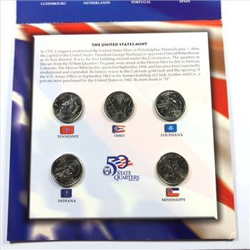 US State Quarters and Euro Coin Collection*5 Commemorative state Quarters and 12 Euros*Uncirculated