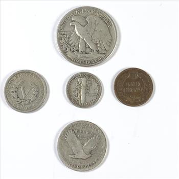 US Type Set: Silver Walker. Standing Liberty, Mercury Plus Indian Head and Liberty Head 