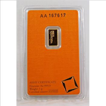 Valcambi Suisse One Gram 999,9 Fine Gold*With Assay Certificate in Tamper Proof Package