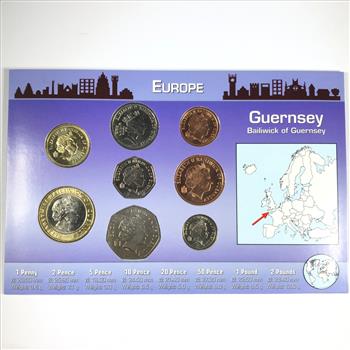 Varied Years Guernsey Uncirculated Coin Set*Encased in 4.5