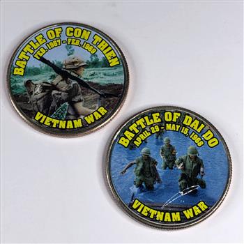 Vietnam War Lot of 2 Colorized Half Dollars High Grade Uncirculated