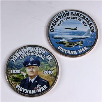 Vietnam War Lot of 2 Colorized Half Dollars High Grade Uncirculated