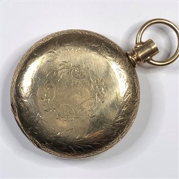 Vintage Gold Filled C.W.C. Co. Planet Engraved Pocket Watch Case - 25.93 Grams Total Weight