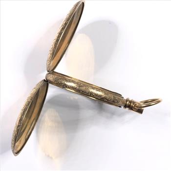 Vintage Gold Filled C.W.C. Co. Planet Engraved Pocket Watch Case - 25.93 Grams Total Weight