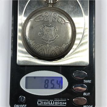 Vintage Robert Brandy Geneva Coin Silver Pocket Watch Case - 85.4 Grams Total Weight