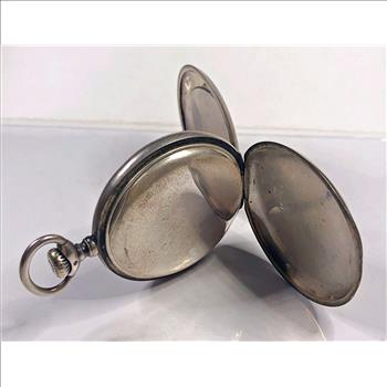 Vintage Sterling Silver A.H. Simon Railroad Pocket Watch - 97.8 Grams Total Weight