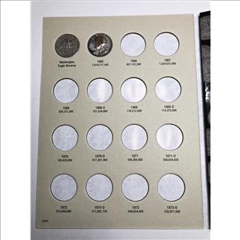 Washington Quarter Partial Set in Album 1965-1987Includes 10 Quarters