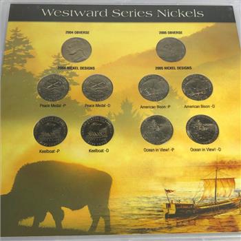Western Expansion Nickel Series in Story Board with Plastic Display