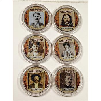 Wild West Commemoratives on Colorized Kennedy Half Dollars: Sundance Kid, Waite, Billy the Kid, others