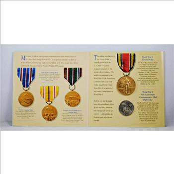 World War II 50th Anniversary Commemorative Half Dollar and Victory Medal Set