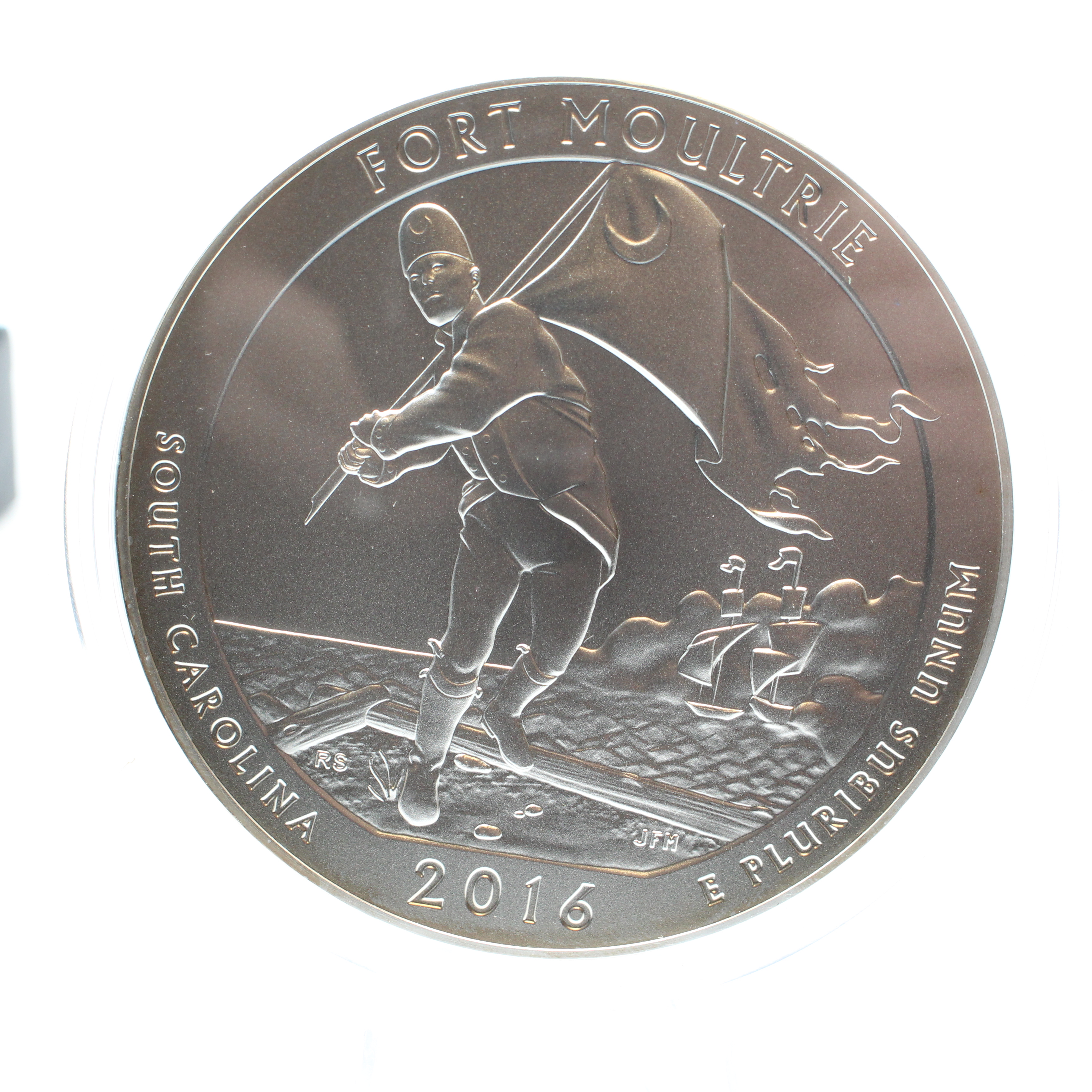 2016 5oz Silver Oversized Fort Moultrie America the Beautiful W/ Box ...