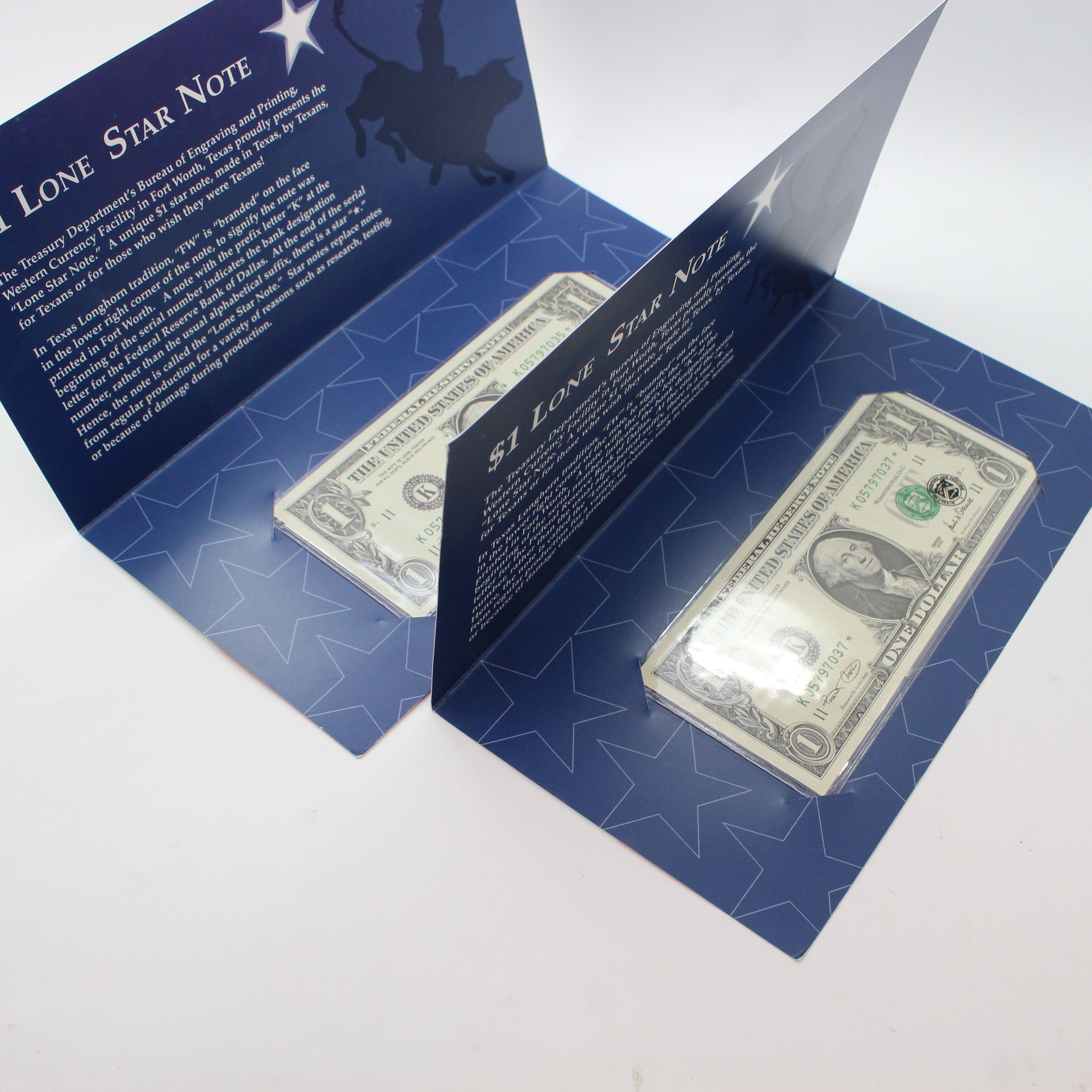 Lot of 2 Texas 1 Lone Star Note 2001 Series Property Room