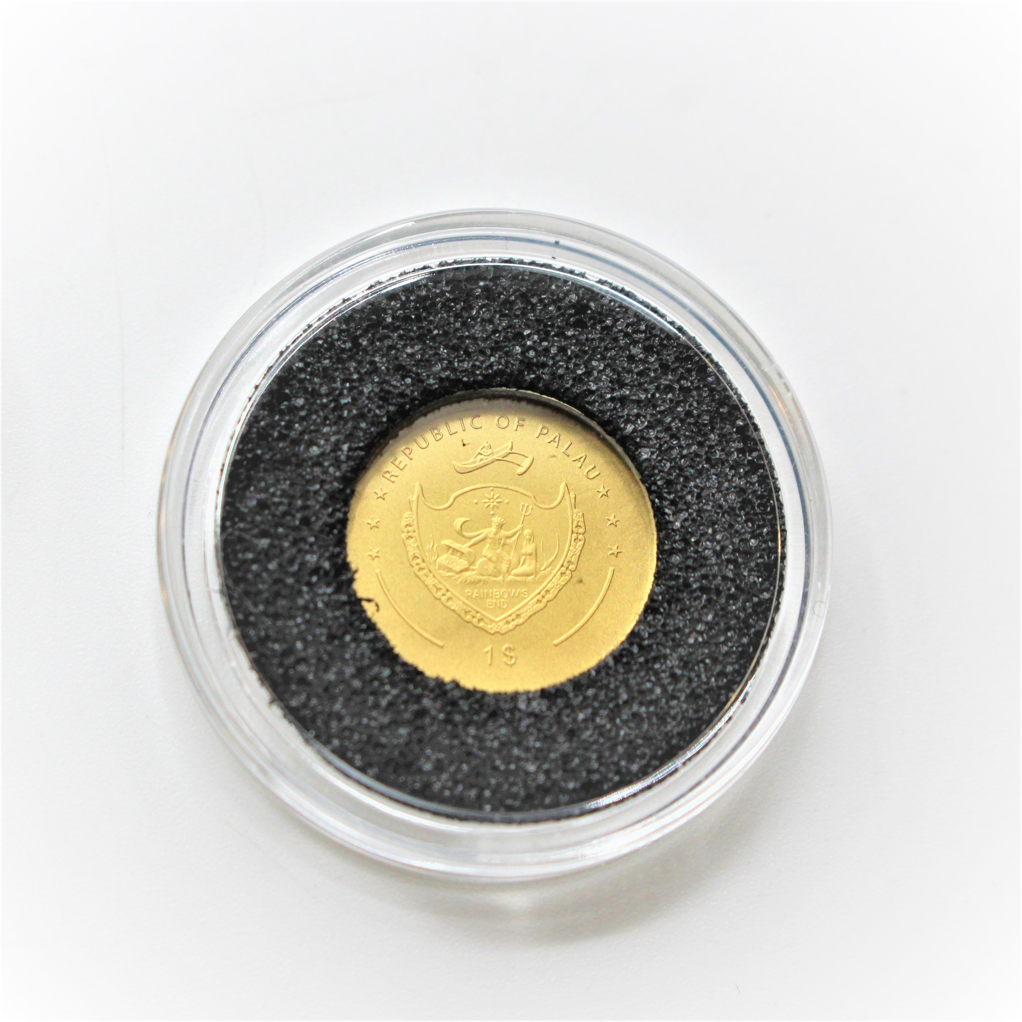 ONE Mini Gold Coin Soccer Ball Shaped Palau Property Room