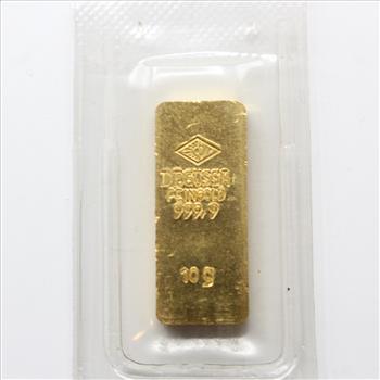 10g 99.99% Fine Gold Degussa Feingold Bar (E9)