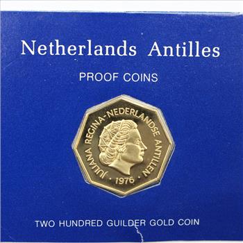 1976 200 Guilder Gold Proof Coin Netherlands 900/1000 Fine (200)