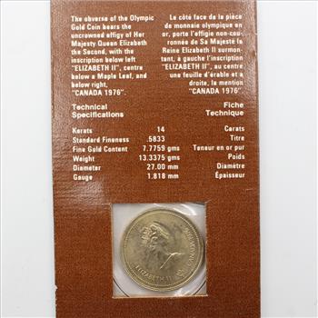 1976 Gold $100 Canadian Olympic 14kt Coin (g)