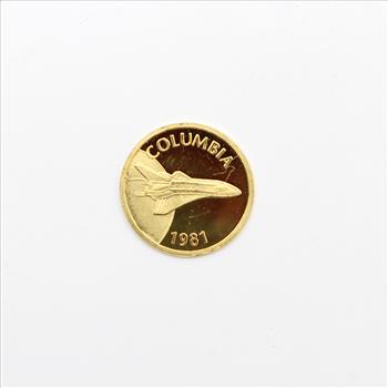 1981 24K Gold Columbia Space Shuttle Commemorative .045oz. AGW (024 ...