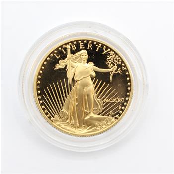 1990 1/2 oz Fine Gold Eagle $25 Proof Coin (009)