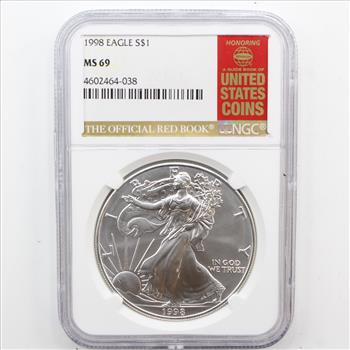 1998 Silver Eagle $1 Red Book NGC MS 69 (038)
