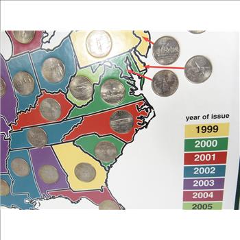1999-2008 Commemorative 50 State Quarter Map *Complete (027)