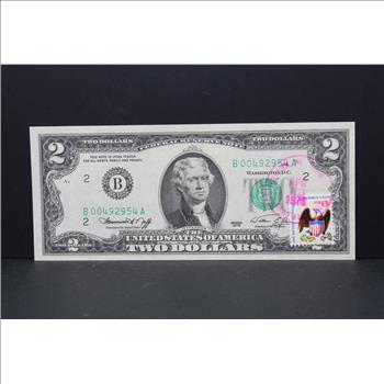 $2 Bill Stamp First Day of Issue Unc. 1976