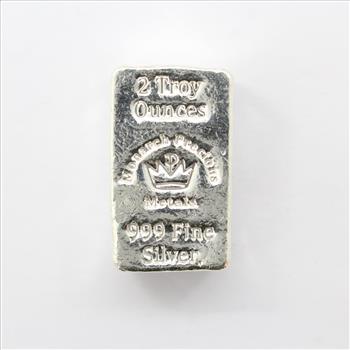 2 Troy Oz. 999 Fine Silver Bar Monarch Precious Metals