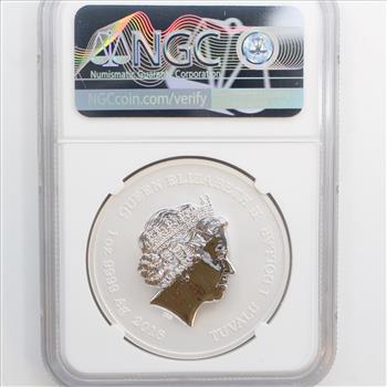 2018 Tuvalu Silver $1 Iron Man Marvel First Releases NGC MS 69