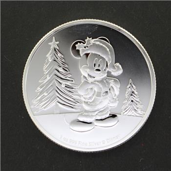 2019 1 oz Fine Silver .999 Disney Christmas Mickey Mouse Commemorative $2 Coin