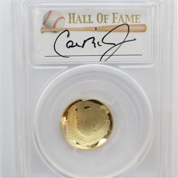 2014-W Gold $5 Curved Cal Ripken Jr. Iron Man Collection PCGS PR70DCAM (033)