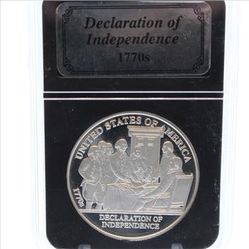 99% Silver Declaration of Independence 1770s Replica Proof (A)