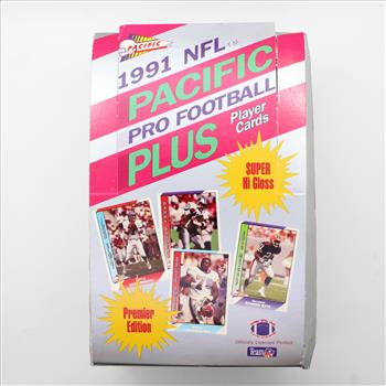 Box of 24 New Unopened Packs - 1991 NFL Pro Football Cards Pacific Plus