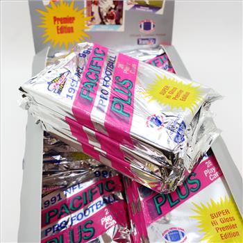 Box of 24 New Unopened Packs - 1991 NFL Pro Football Cards Pacific Plus