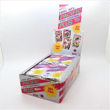 Box of 24 New Unopened Packs - 1991 NFL Pro Football Cards Pacific Plus
