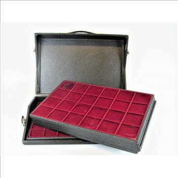 Coin Supplies Black Case with Velvet Lined Inserts Coin Storage (064)