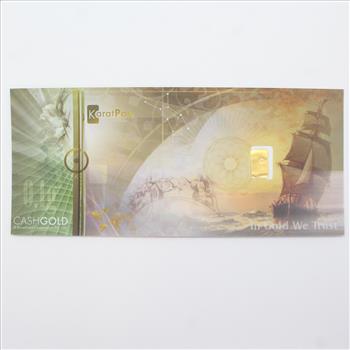 KaratPay 0.10g Fine Gold 999.9 Karatbar