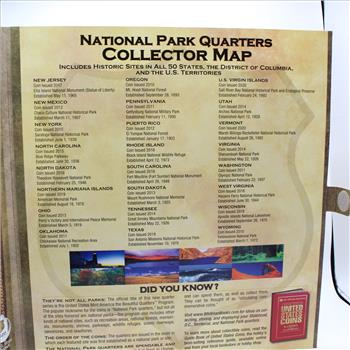 National Park Quarters Collector Map 2010 - 2021 Whitman Publishing