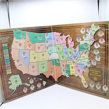 National Park Quarters Collector Map 2010 - 2021 Whitman Publishing
